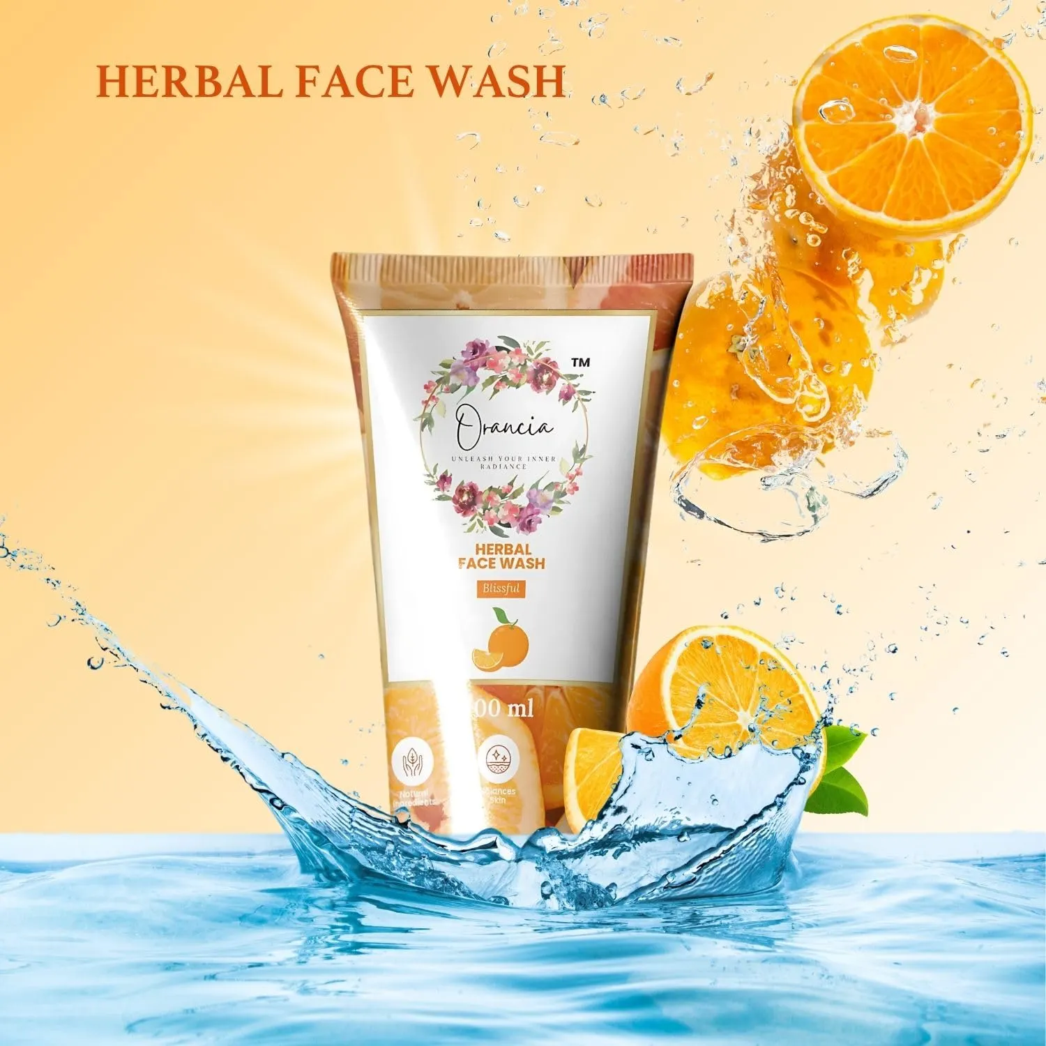 Orancia Herbal Face Wash with Orange Extract, Blissful, 100 ml (3) Orancia Herbal Face Wash with Orange Extract, Blissful, 100 ml (3)