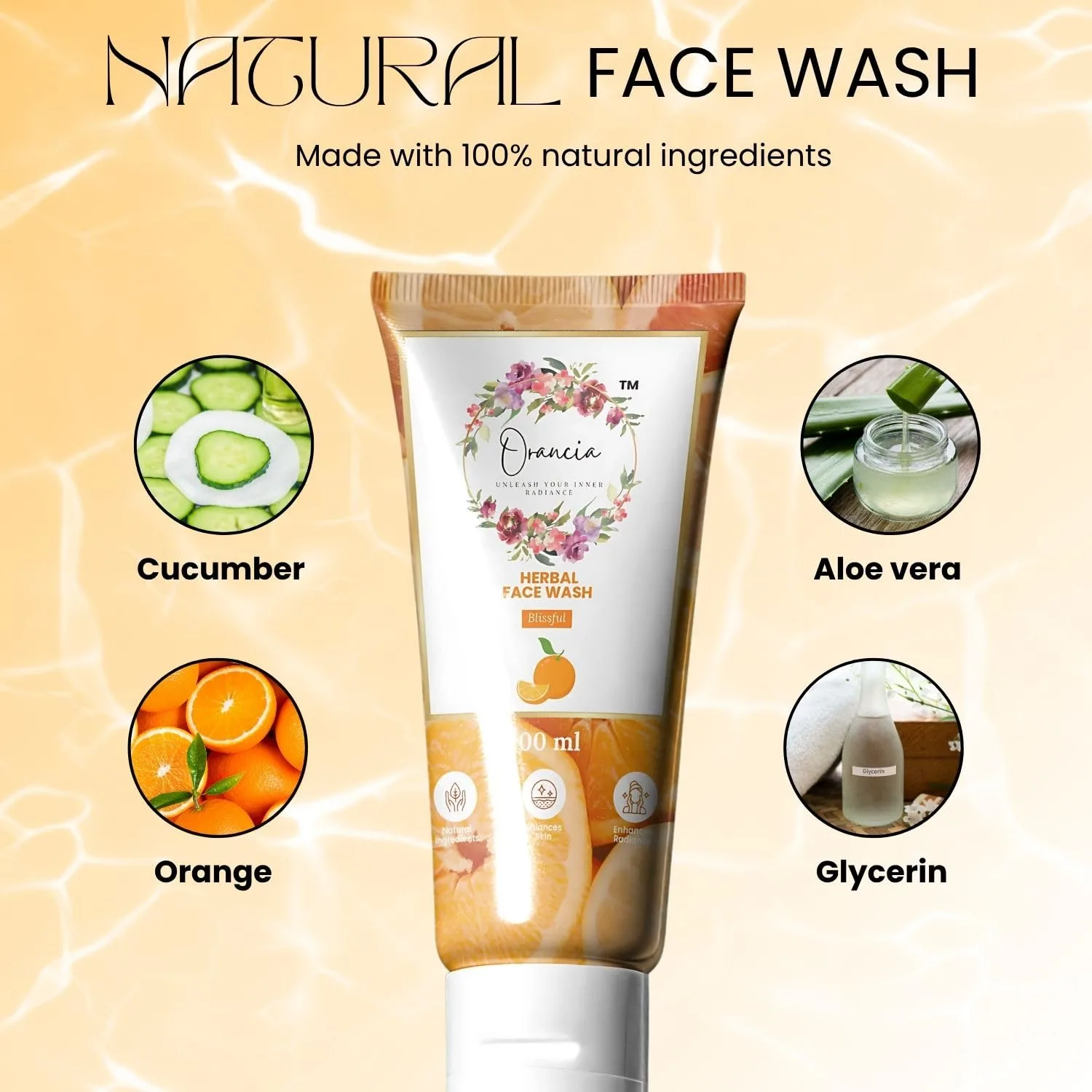 Orancia Herbal Face Wash with Orange Extract, Blissful, 100 ml (6) Orancia Herbal Face Wash with Orange Extract, Blissful, 100 ml (6)