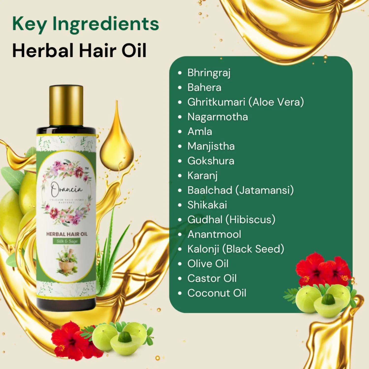 Orancia Silk & Sage Herbal Hair Oil, 200 ml, Chemical-Free with 17 Herbs for Healthy Hai (5) Orancia Silk & Sage Herbal Hair Oil, 200 ml, Chemical-Free with 17 Herbs for Healthy Hai (5)