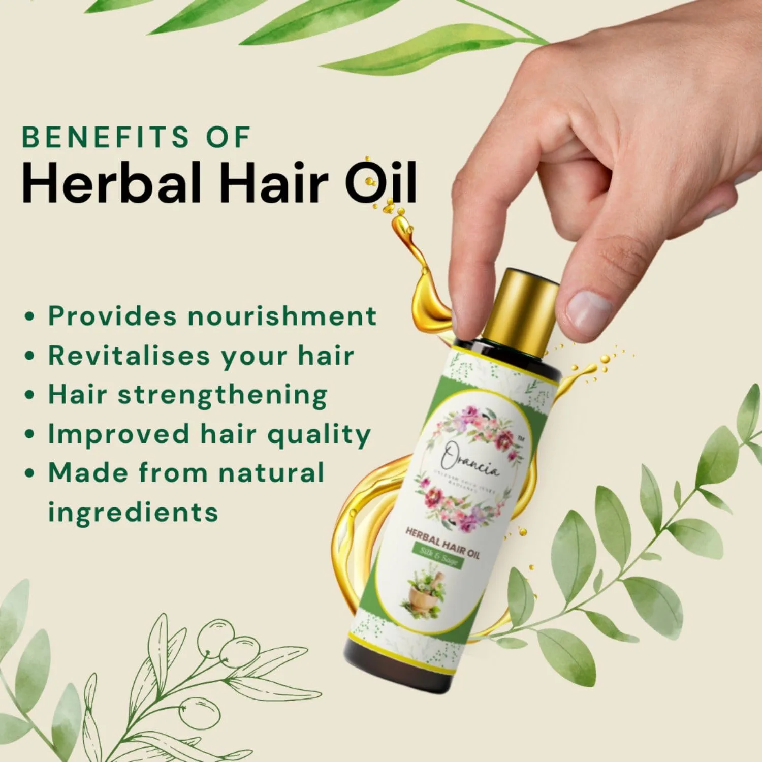 Orancia Silk & Sage Herbal Hair Oil, 200 ml, Chemical-Free with 17 Herbs for Healthy Hai (7) Orancia Silk & Sage Herbal Hair Oil, 200 ml, Chemical-Free with 17 Herbs for Healthy Hai (7)