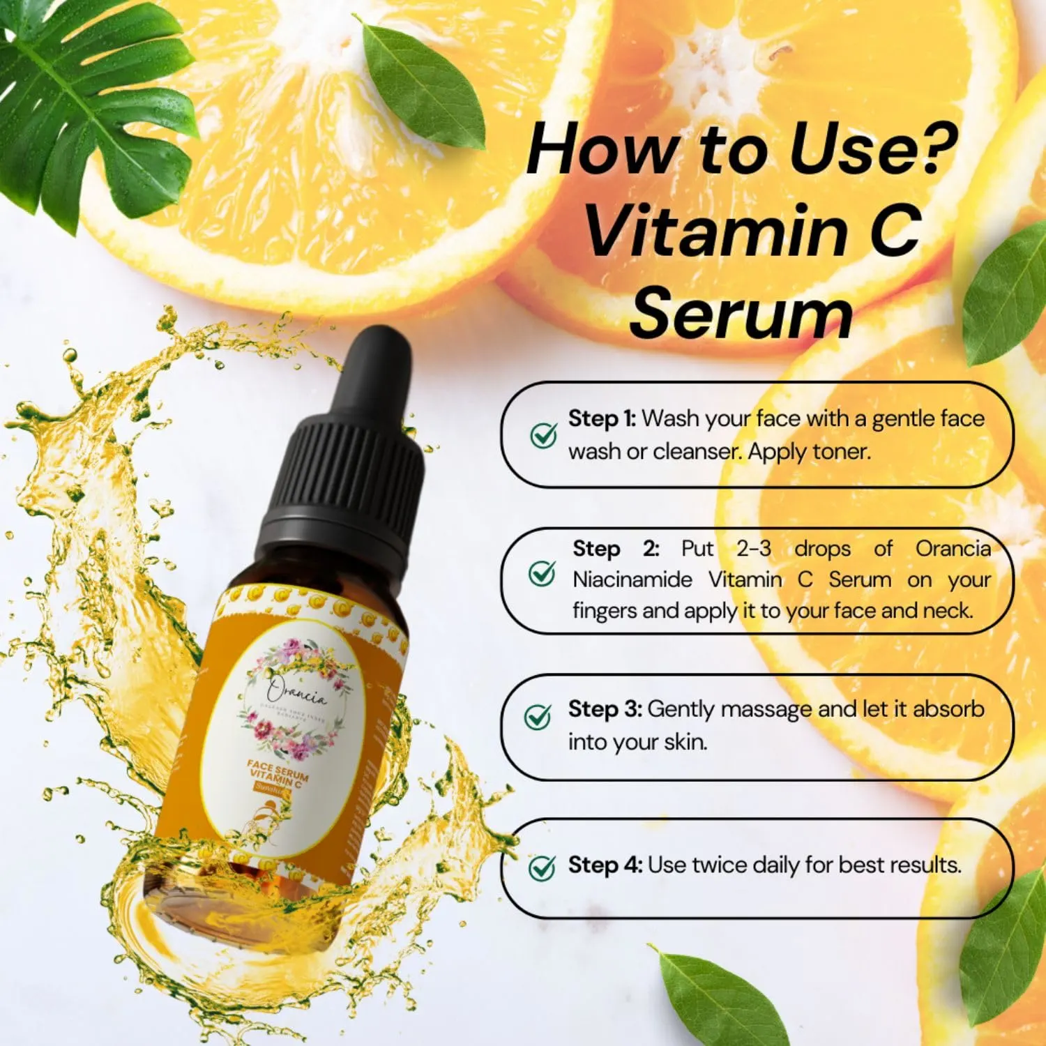 Orancia Vitamin C Face Serum, Anti-Dark Spots, Anti-Wrinkle, Skin Brightening, 30 ml (4) Orancia Vitamin C Face Serum, Anti-Dark Spots, Anti-Wrinkle, Skin Brightening, 30 ml (4)